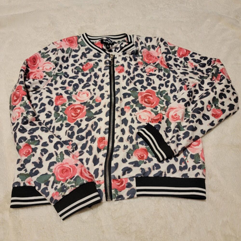 KidPik XL 14 Girls Leopard Rose Jacket